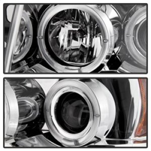 Nissan Titan Headlight Set - SPYDER - Projector, LED Halo - Chrome - `04-`14