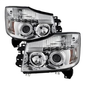 Nissan Titan Headlight Set - SPYDER - Projector, LED Halo - Chrome - `04-`14 Nissan Titan Headlight Set - SPYDER - Projector, LED Halo - Chrome - `04-`14