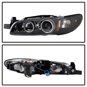 Pontiac Grand Prix Headlights - SPYDER - CCFL Halo Projector - Black - `97-`03