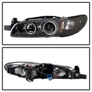 Pontiac Grand Prix Headlights - SPYDER - CCFL Halo Projector - Black - `97-`03