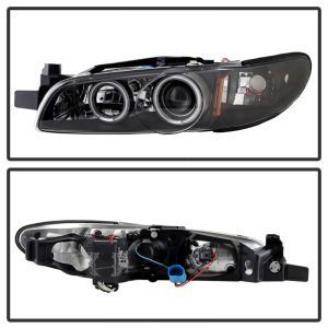 Pontiac Grand Prix Headlights - SPYDER - CCFL Halo Projector - Black - `97-`03