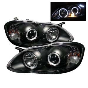 Toyota Corolla Headlights - SPYDER - Projector LED Halo - Black - `03-`08
