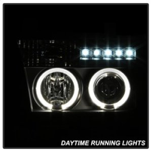 Toyota Tundra Headlights - SPYDER - Projector LED Halo - Black - `07-`13