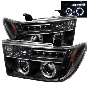 Toyota Tundra Headlights - SPYDER - Projector LED Halo - Black - `07-`13