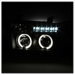 Toyota Tundra Headlights - SPYDER - Projector LED Halo - Black - `07-`13