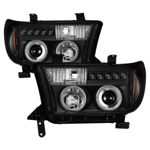 Toyota Tundra Headlights - SPYDER - Projector LED Halo - Black - `07-`13