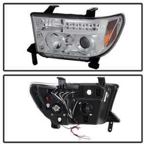 Toyota Tundra Headlights - SPYDER - Halo Projector - Chrome - `07-`13