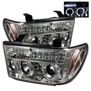 Toyota Tundra Headlights - SPYDER - Halo Projector - Chrome - `07-`13