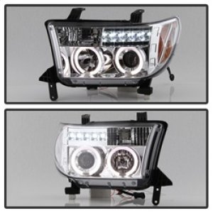 Toyota Tundra Headlights - SPYDER - Halo Projector - Chrome - `07-`13
