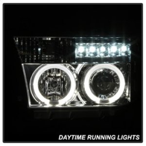 Toyota Tundra Headlights - SPYDER - Halo Projector - Chrome - `07-`13