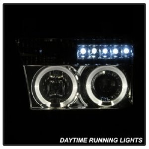 Toyota Tundra Headlights - SPYDER - Projector LED Halo - Smoke - `07-`13