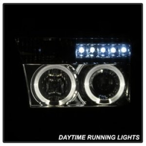 Toyota Tundra Headlights - SPYDER - Projector LED Halo - Smoke - `07-`13