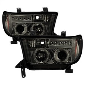 Toyota Tundra Headlights - SPYDER - Projector LED Halo - Smoke - `07-`13