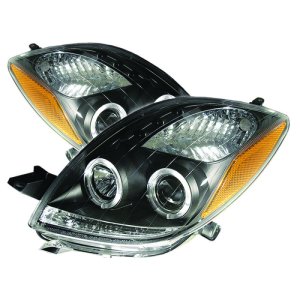 Toyota Yaris Headlights - SPYDER - Projector LED Halo - Black - `06-`08 Toyota Yaris Headlights - SPYDER - Projector LED Halo - Black - `06-`08