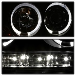 Volkswagen Jetta Headlights - SPYDER - Halo LED Projector - DRL - Black - `06-`09