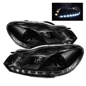 Volkswagen Golf Headlights - SPYDER - DRL Projector - Black - `10-`13