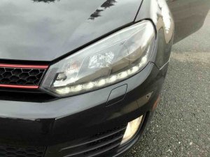 Volkswagen GTI Headlights - SPYDER - DRL Projector - Black - `10-`13