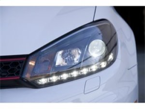 Volkswagen GTI Headlights - SPYDER - DRL Projector - Black - `10-`13