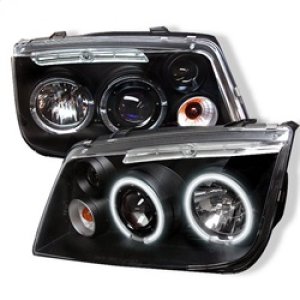 Volkswagen Jetta Headlights - SPYDER - CCFL Halo Projector - Black - `99-`05
