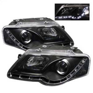 Volkswagen Passat Headlights - SPYDER - Projector DRL - Black - `06-`08