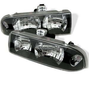 Chevrolet S10 Headlights - SPYDER - Crystal - Black - `98-`04
