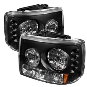 Chevrolet Silverado 1500 Headlights - SPYDER - LED Crystal - Black - `99-`02
