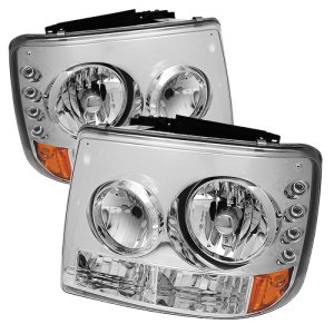 Chevrolet Silverado 1500 Headlights - SPYDER - LED Crystal - Chrome - `99-`02