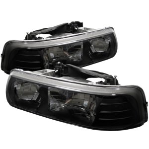 Chevrolet Silverado 1500 Headlights - SPYDER - Crystal - Black - `99-`02