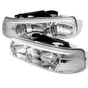 Chevrolet Silverado 1500 Headlights - SPYDER - Crystal - Chrome - `99-`02