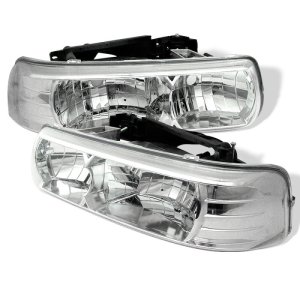 Chevrolet Silverado 2500 Headlights - SPYDER - Crystal - Chrome - `99-`02