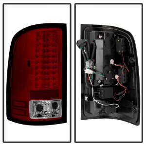 GMC Sierra LED Tail Lights - SPYDER - Red/Clear - `07-`13
