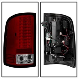 GMC Sierra LED Tail Lights - SPYDER - Red/Clear - `07-`13