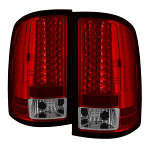 GMC Sierra LED Tail Lights - SPYDER - Red/Clear - `07-`13