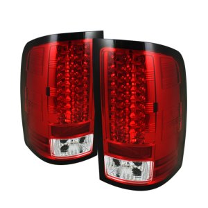 GMC Sierra LED Tail Lights - SPYDER - Red/Clear - `07-`13