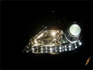 Mercedes-Benz SLK Headlights - SPYDER - Projector Xenon/HID Model - DRL - Chrome - `05-`10 Mercedes-Benz SLK Headlights - SPYDER - Projector Xenon/HID Model - DRL - Chrome - `05-`10
