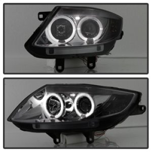 BMW Z4 Headlights - SPYDER - LED Halo, Projector - Smoke - `03-`08