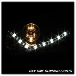 Volkswagen GTI Headlights - SPYDER - DRL LED Projector, Xenon/HID Model Only - Black - `06-`09