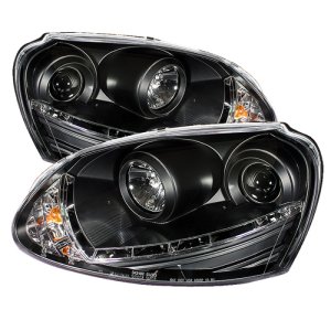 Volkswagen Jetta Headlights - SPYDER - DRL LED Projector, Xenon/HID Model Only - Black - `06-`09