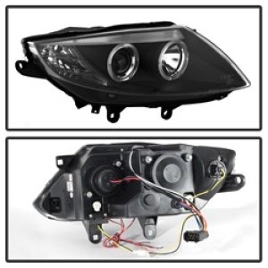 BMW Z4 Projector Headlights - SPYDER - LED Halo - Black - `03-`08