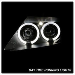 BMW Z4 Projector Headlights - SPYDER - LED Halo - Black - `03-`08
