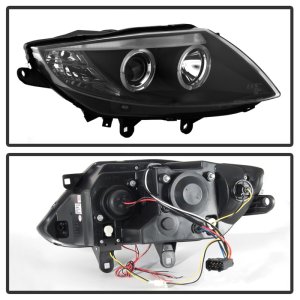 BMW Z4 Projector Headlights - SPYDER - LED Halo - Black - `03-`08