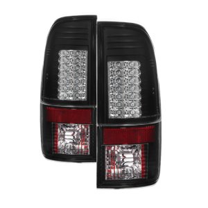 Ford F150 LED Tail Lights - SPYDER - Version 2 - Black - `97-`03