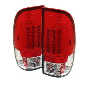 Ford F250 Tail Lights - SPYDER - Version 2 LED - Red/Clear - `97-`03