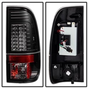 Ford Super Duty LED Tail Lights - Rear - SPYDER - Version 2 - Black - `08-`15