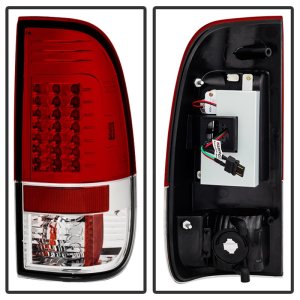 Ford Super Duty LED Tail Lights - SPYDER - Version 2 - Red/Clear - `08-`15