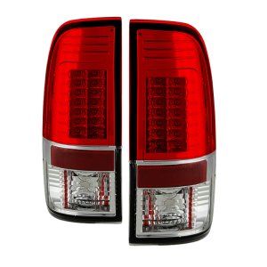 Ford Super Duty LED Tail Lights - SPYDER - Version 2 - Red/Clear - `08-`15