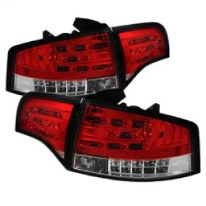 Audi A4 Tail Lights - SPYDER - LED - Red Clear - `06-`08