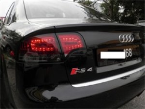 Audi A4 Tail Lights - SPYDER - LED - Red Clear - `06-`08