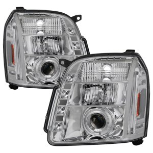 GMC Yukon Headlights - SPYDER - Projector LED Halo - Chrome - `07-`14