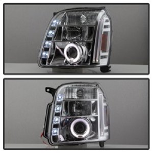 GMC Yukon Headlights - SPYDER - Projector LED Halo - Chrome - `07-`14